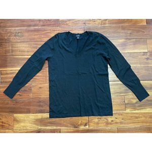 Halogen Black V-Neck Pullover Long Sleeve Sweater Women's Size XL